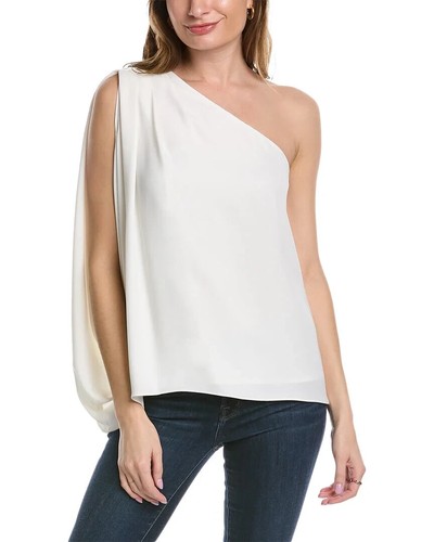 Trina Turk Tahiti One Shoulder Draped Top White NWT $145 S Small - 第 1/4 張圖片