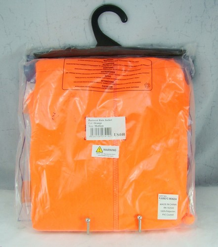 Portwest Classic Rain Jacket S440 Mens Waterproof Orange Medium NEW - Picture 5 of 6