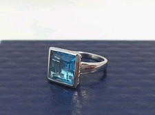 Großer Statement Ring Silberring 925 Silber Blautopas Topas Zirkonia Goldmaid