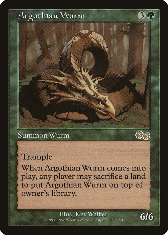 Argothian Wurm - MtG Urza's Saga - R236 NM 1998