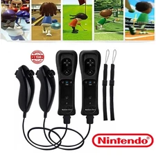 2 Pack 2in1 Motion Plus Remote and Nunchuck Controllers for Wii & Wii U Wiimote