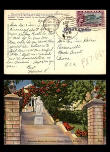 Mayfairstamps Bahamas 1955 Nassau Columbus statue government house picture Post