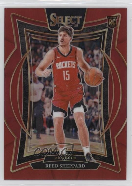 2024 Panini Select Concourse Red Prizm 53/199 Reed Sheppard #68 Rookie RC 09kp