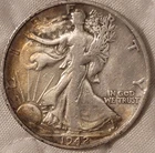 1942-S 50C Walking Liberty Half Dollar, XF, 90% Silver