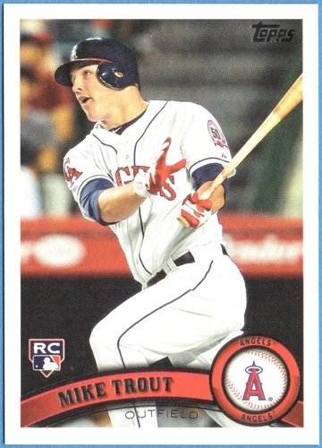 2011 TOPPS UPDATE SERIES BASEBALL L.A. ANGELS "MIKE TROUT" -ROOKIE CARD #US175