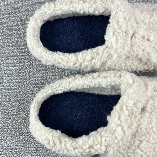 L.L. Bean Cozy Slippers Slides Womens Size 10 Ivory Sherpa Fur Slip-On Comfort - Picture 9 of 10