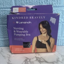 Kindred Bravely for Lansinoh, Nursing & Wearable Pumping Bra Size M/L Open Box