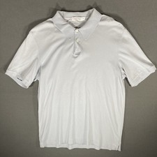 Calvin Klein Polo Shirt Mens Medium Blue Short Sleeve 100 Cotton