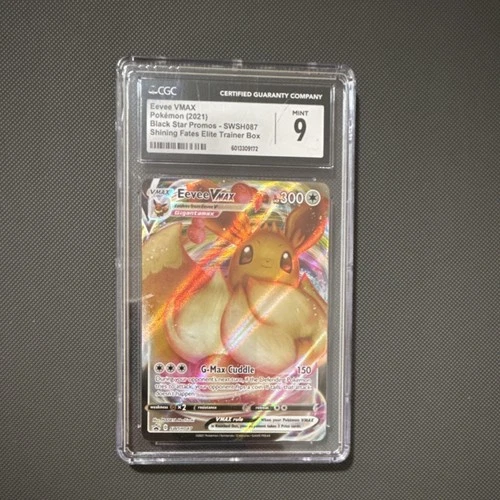 Pokémon Eevee VMAX CGC 9 Black Star Promo SWSH087 Holo Full Art Shining Fates