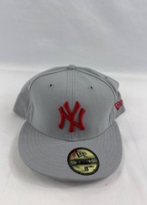 New Era 59FIFTY AT 50 New York Yankees Gray Fitted Hat Size 8 Vintage Made USA