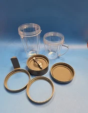 NutriBullet Magic Bullet NB-101B  Parts Only- Handle Cups, Lid Mixer 6 pc