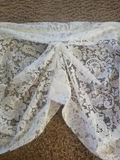 Vintage JC Penney Lace Gathered Swag Scooped Valance