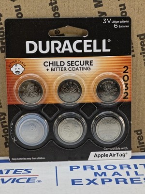 6-Pack Duracell CR2032 3V Lithium Batteries Child Secure + Bitter Coating 06/33+
