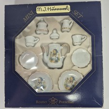 M.J. Hummel " He Loves Me " Miniature Tea Set Goebel Reutter Porcelain