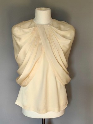 Stella McCartney H&M Draped Satin Top Cream Size L