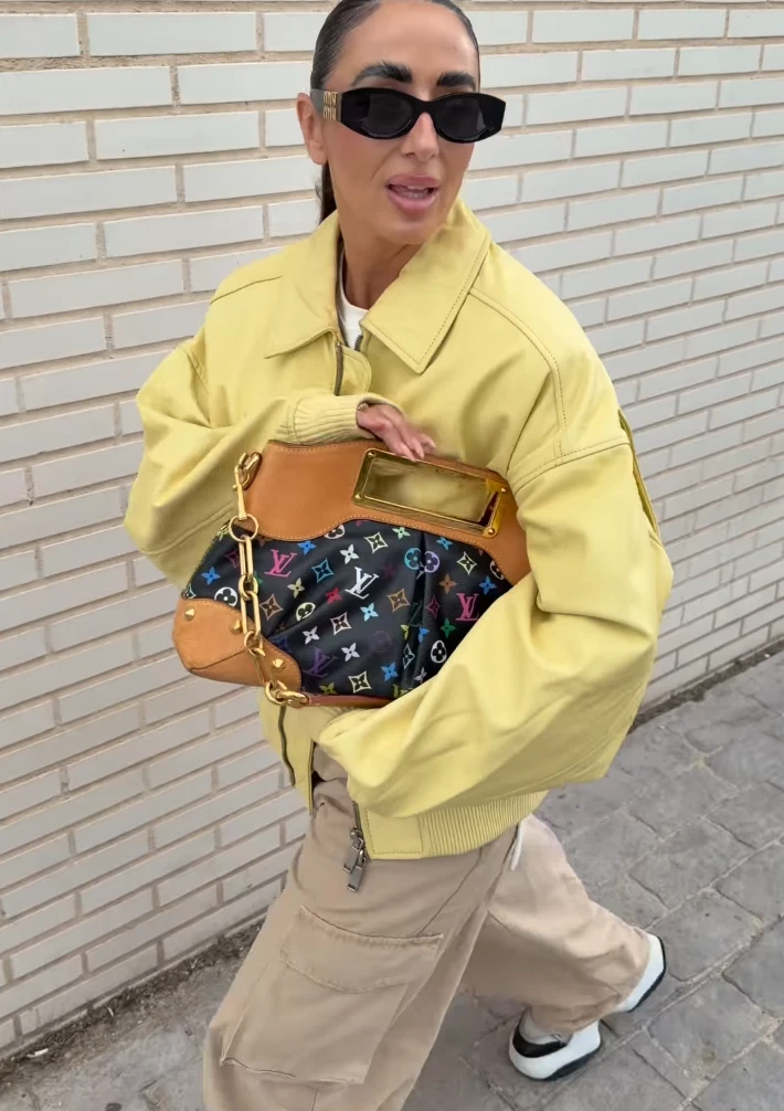 Zara Grapefruit Yellow Genuine Leather Bomber Jacket Women BNWT 5479/687