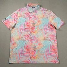 Sunday Swagger Golf Polo Mens XL Floral Performance Stretch Colorful Bright Loud