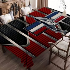 M-Mustang Car Logo Printed Waterproof Rectangle Tablecloth Fiesta Home Decor Din