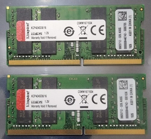 Kingston PC4-19200 PC4 2400T 32GB 2x16GB DDR4 2RX8 2400MHz 260pin Laptop Arbeitsspeicher