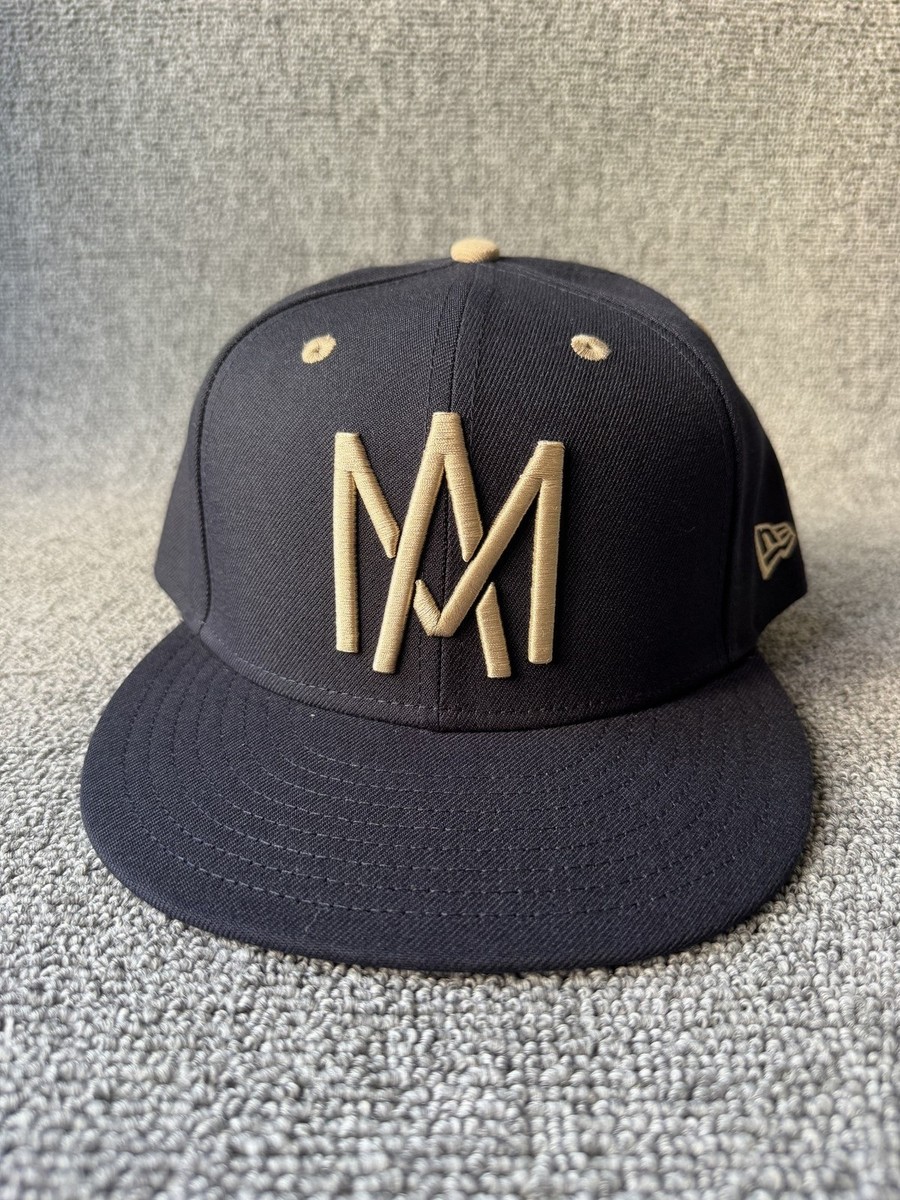New Era MM 59FIFTY Fitted Flat Brim Black Tan 7 3 4 Hat