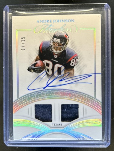 2025 Flawless Andre Johnson Game Used Signatures Jersey Silver Auto #/25