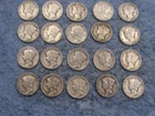 20 SILVER MERCURY DIMES WITH DATES lot 34b