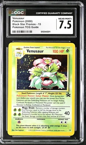 Venusaur #13 Holo | 2000 TCG Guide Black Star Promo English | CGC 7.5 Near Mint+