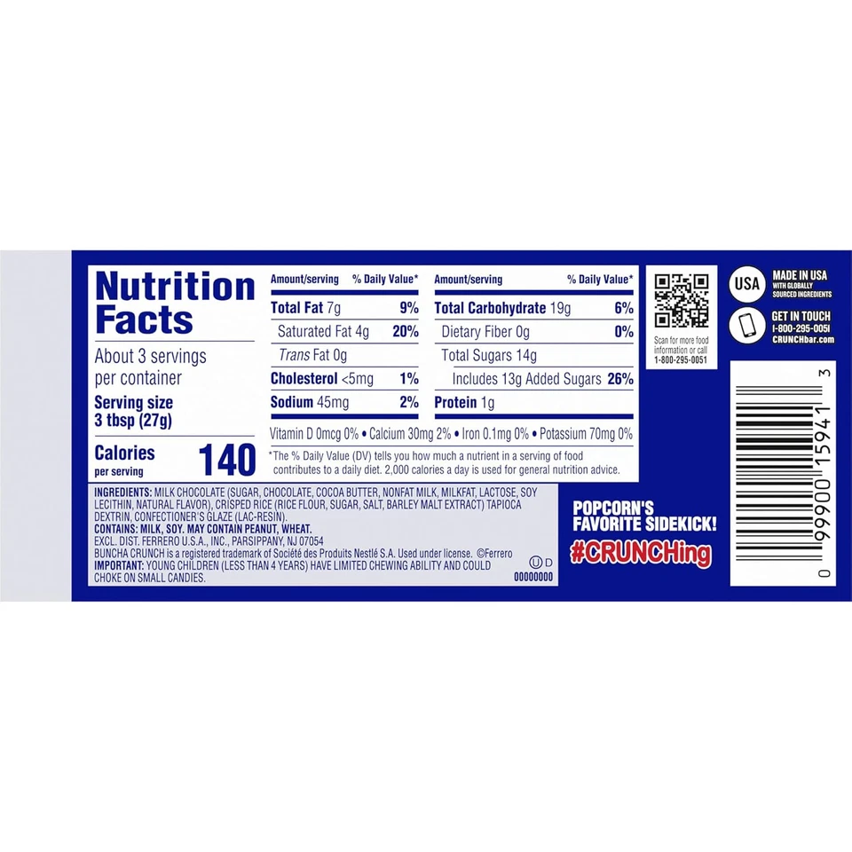 Buncha , Bulk 12 Pack, Milk Chocolate and Crisped Rice, Movie Theater Holiday... - Image 2 of 4