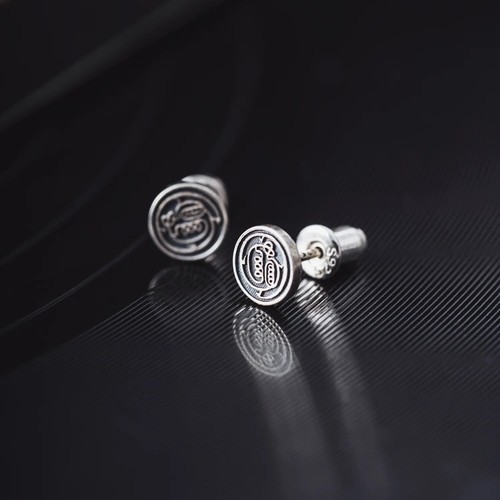 Taoist Stud Earrings 925 Sterling Silver Earrings Jewelry Gifts for Women Men - Picture 5 of 8