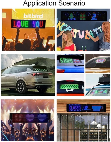 USB LED Car Flexible Sign Scrolling Message Display Screen APP Programmable RGB - Picture 20 of 24