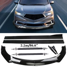 Front Bumper Lip Spoiler Side Skirts Rear Glossy Black For Acura MDX