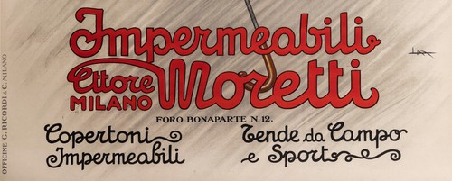 Affiche Originale - L. Metlicovitz - Impermeabili Moretti - Mode - Milan - 1920 - Photo 3/3