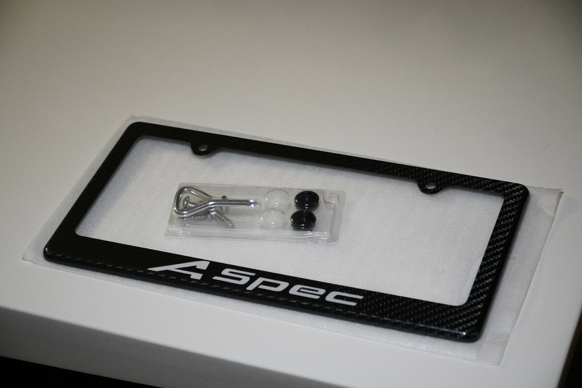 IPick Image For Acura A-Spec Logo In 3D Gray Letters On Black Real 3K Carbon Fiber Finish ABS Plastic License Plate Frame, Frames - Canada - Foto 9