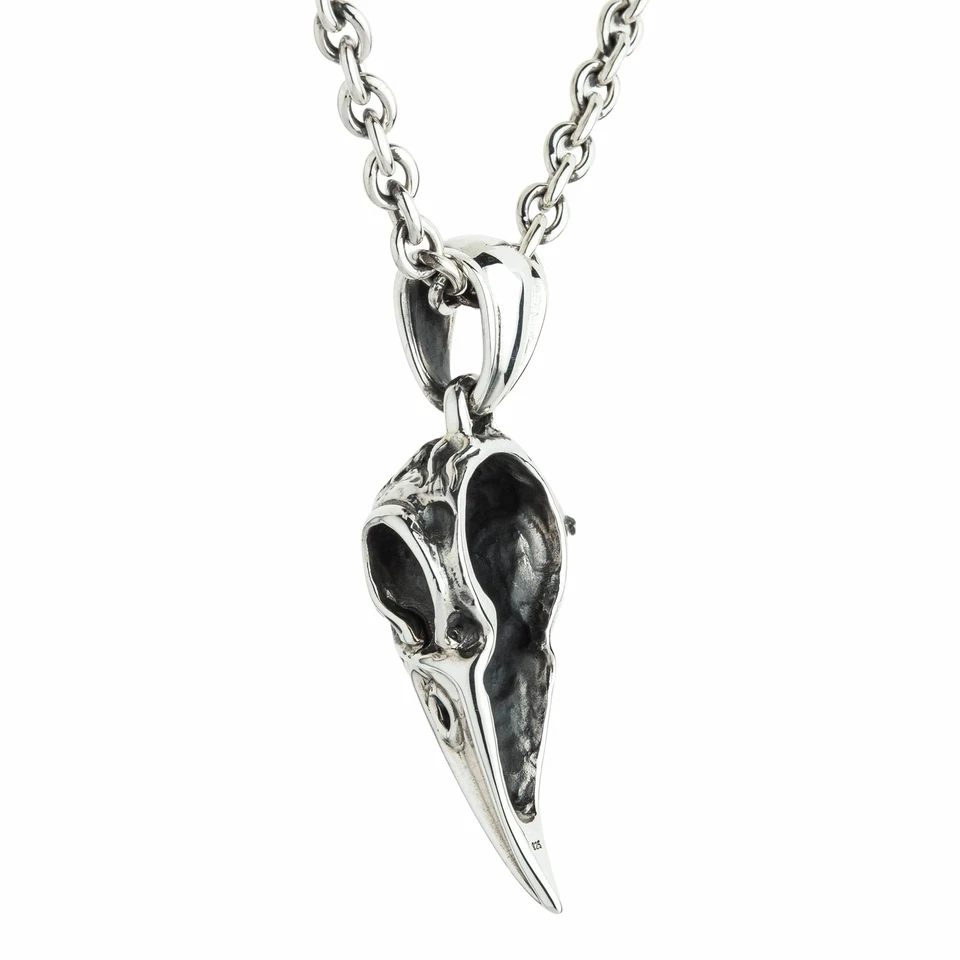 Ciondolo teschio corvo in argento sterling - Immagine 4 di 4