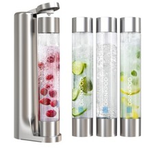 Fizzpod Sparkling Water Beverage Soda Maker Carbonate Any Drink. Bonus 3 Bottles