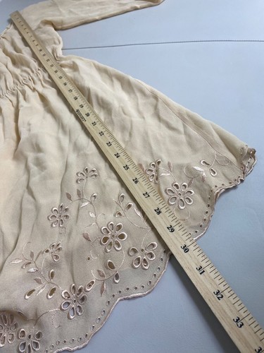 La Perla Beige Silk Dress size 2 Made in Italy Sheer Lightweight 3/4 Sleeves - Picture 7 of 19
