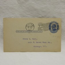 UX22 ''WILLIAM McKINLEY'' POSTAL CARD WITH 1911 POSTMARK