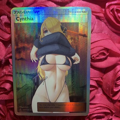CYNTHIA Trainer Coach X Goddess Waifu Anime Girl ACG Holo Card Sunset Hottie