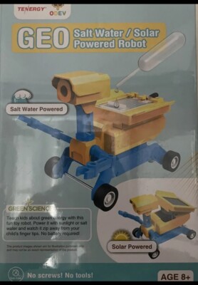 NIB STEM 2-in-1 Salt Water/Solar Powered DIY Science Building Toy Robot Kit