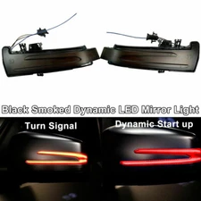 LED Amber Red Sequential Smoked Side Mirror Signal Light Fits 15-20 X156 GLA