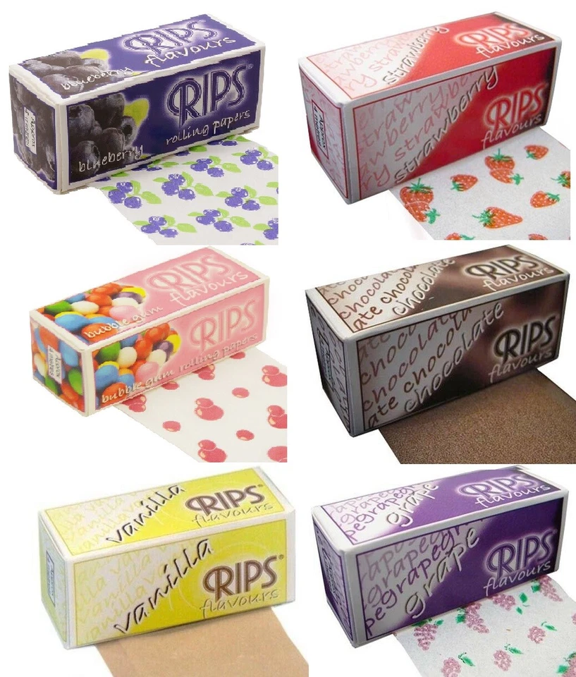 RIPS ROLLING PAPERS 6 / 12 / 24 PACKS ALL FLAVOURS SLIM ROLLS CHERRY GRAPE ETC.