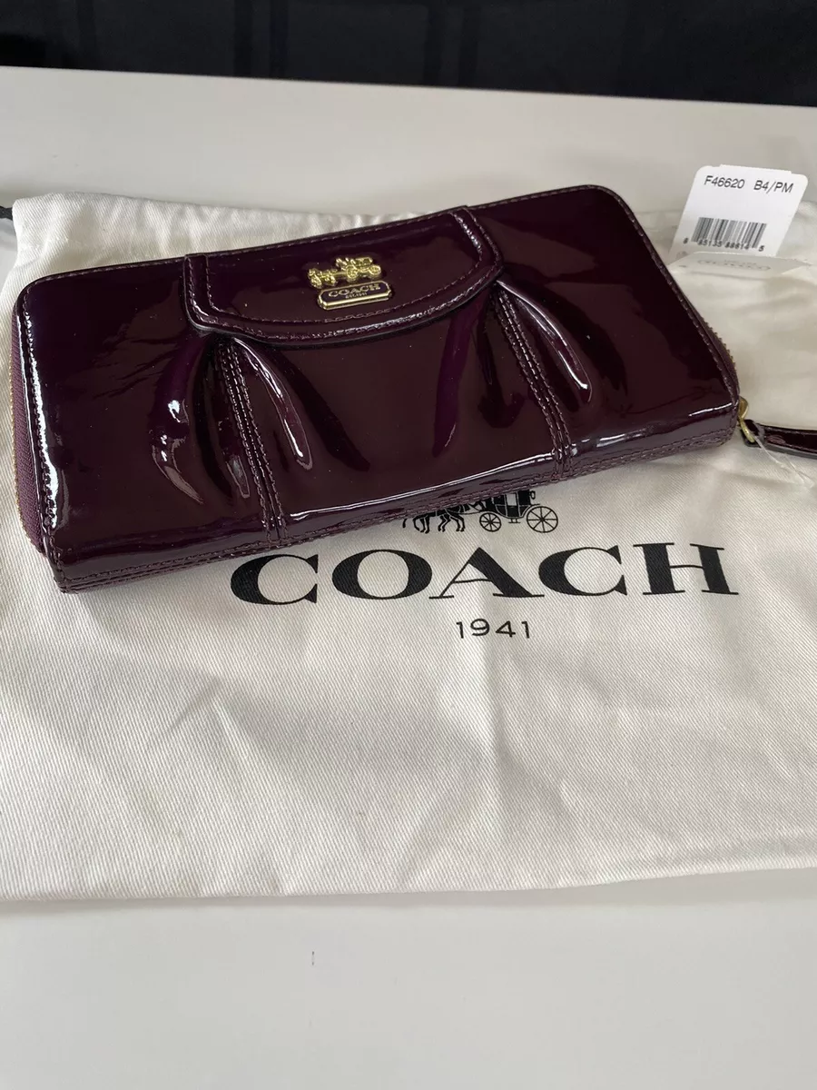 Patent leather coach wallet sale
