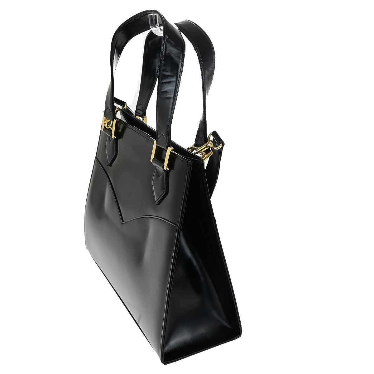 Borsa a mano YVES SAINT LAURENT YSL logo 2 vie tracolla pelle nera 36FB059