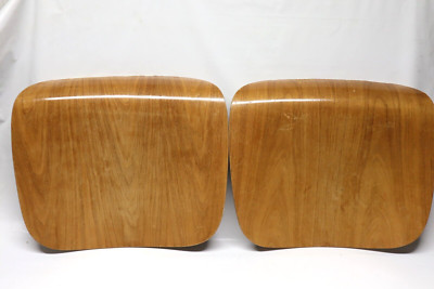 Lot Of 2 Vintage Herman Miller Wood Seat DCM Chair Eames Evans Mid Century Brown