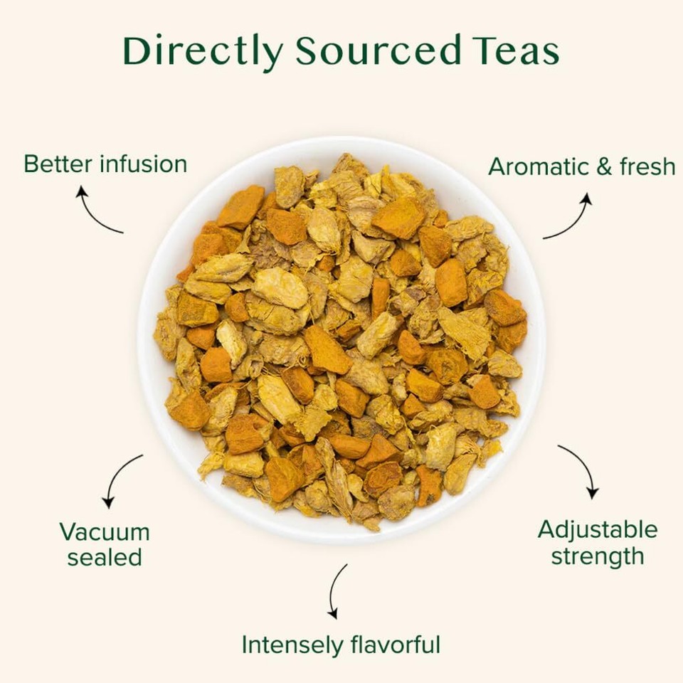 VAHDAM, Turmeric Ginger Tea (100+ Cups, 7oz) Caffeine Free, Non GMO