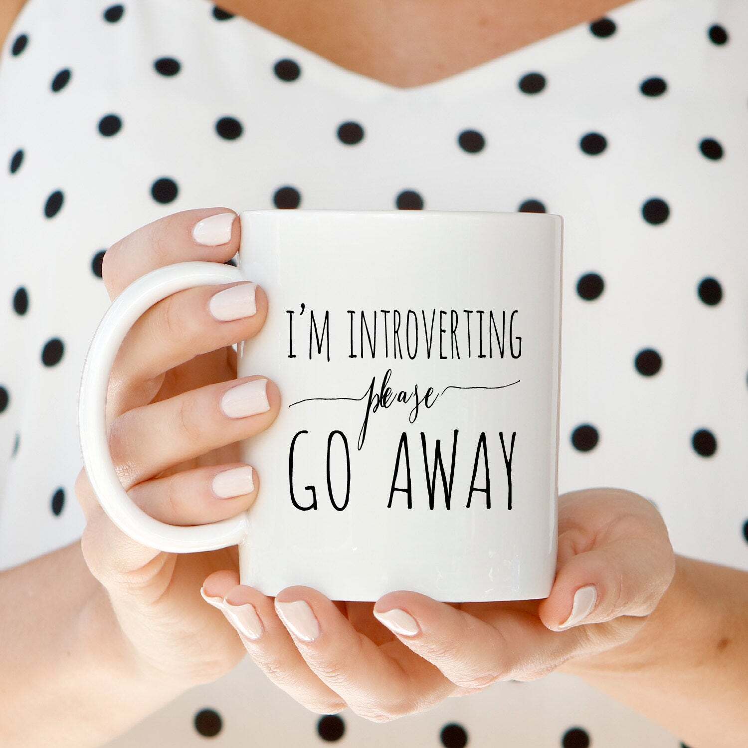 **Introvert Coffee Mug - Funny Ceramic Quote Mug with 