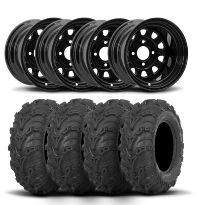 ITP Delta Steel 12'' Wheels And Mud Lite II Tires [26x9-12]