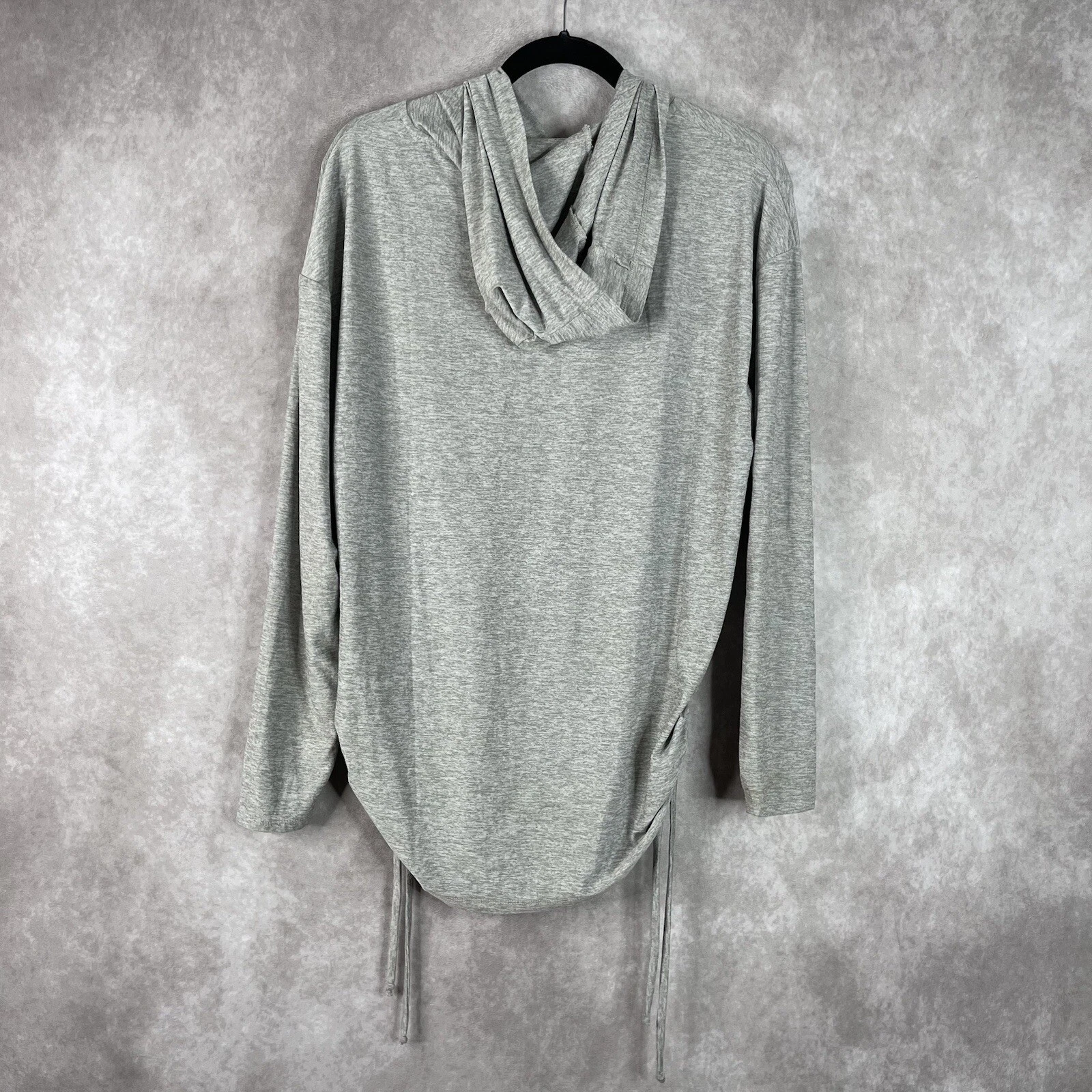 beyond-yoga side ruched pullover heather hoodie