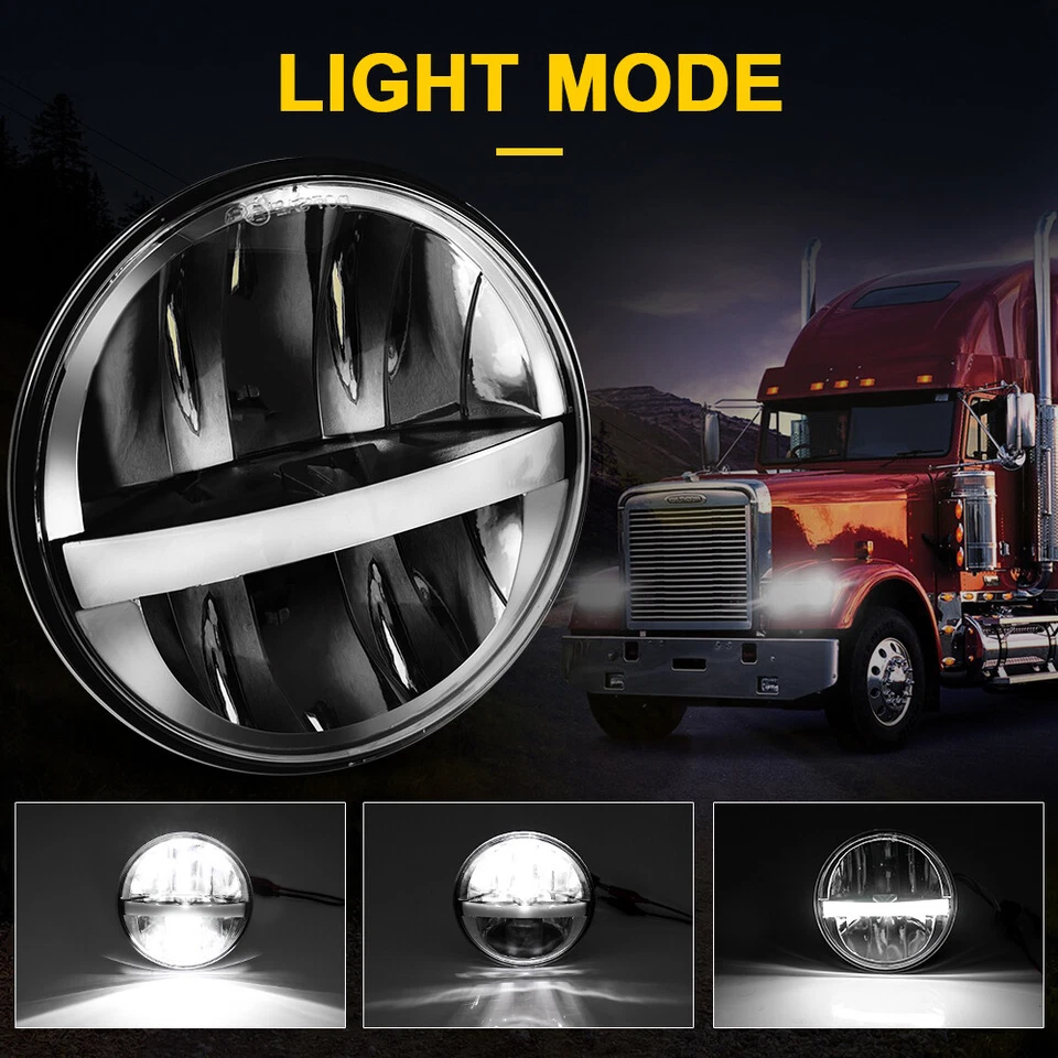 适用于福特银河 500 1962 - 1974 4 件 5.75 英寸 5-3/4 英寸 LED 光环大灯高光束 — 第 2/4 张图片