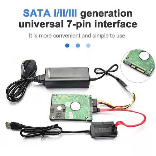 USB auf IDE + SATA Adapter für 2,5" & 3,5" HDD SSD Festplatten Festplatte 480Mbs - Bild 15 von 22